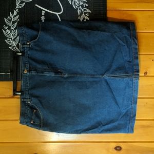 Avenue Blues Jean Skirt Denim plus sz 24W knee length Blue